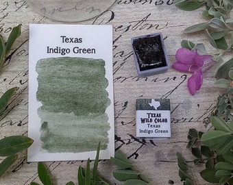 Texas Indigo Green Watercolor