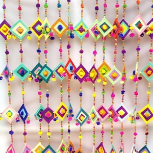 Indian Wedding Decor Mehndi Decor Party Backdrop Door Hangings Bell haldi decoration diwali decoration dholki decor kite decor lohri