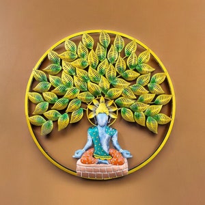 Indian Handmade Metal Wall Art, Tree Decor with LED Light, Home Decor