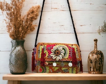 Banjara tassen Patchwork tas Festival tas Boho tas handgemaakte tas hobo tas hippie tas hippie tas geborduurde tas Boho tas Sling Bag