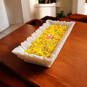 Handcrafted  Marble Tray, Decorative Tray/ Fruit Bowl/ Vintage Dish/ Decorative Flower Bowl/ Housewarming Wedding Gift / Art Object
