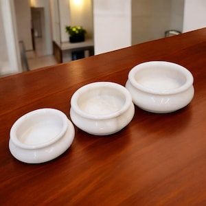 Handmade White Marble Bowl: Elegant Home Decor, Candle Holder