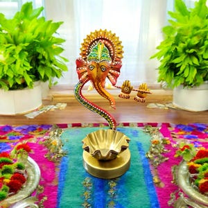 Lord Ganesh Tealight Candle Holder / Ganpati / Home Decor Items - Diwali Gifts , Office , Living Room , Table decor