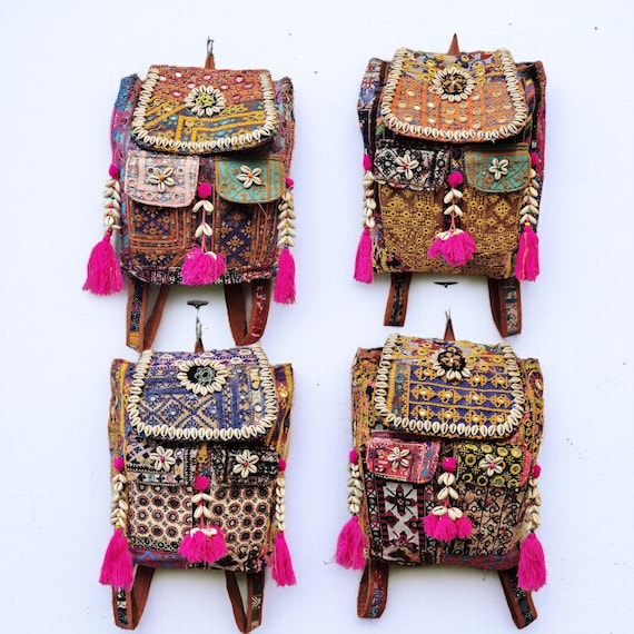 Bohemian Embroidered Patchwork Backpack: Vintage Banjara 