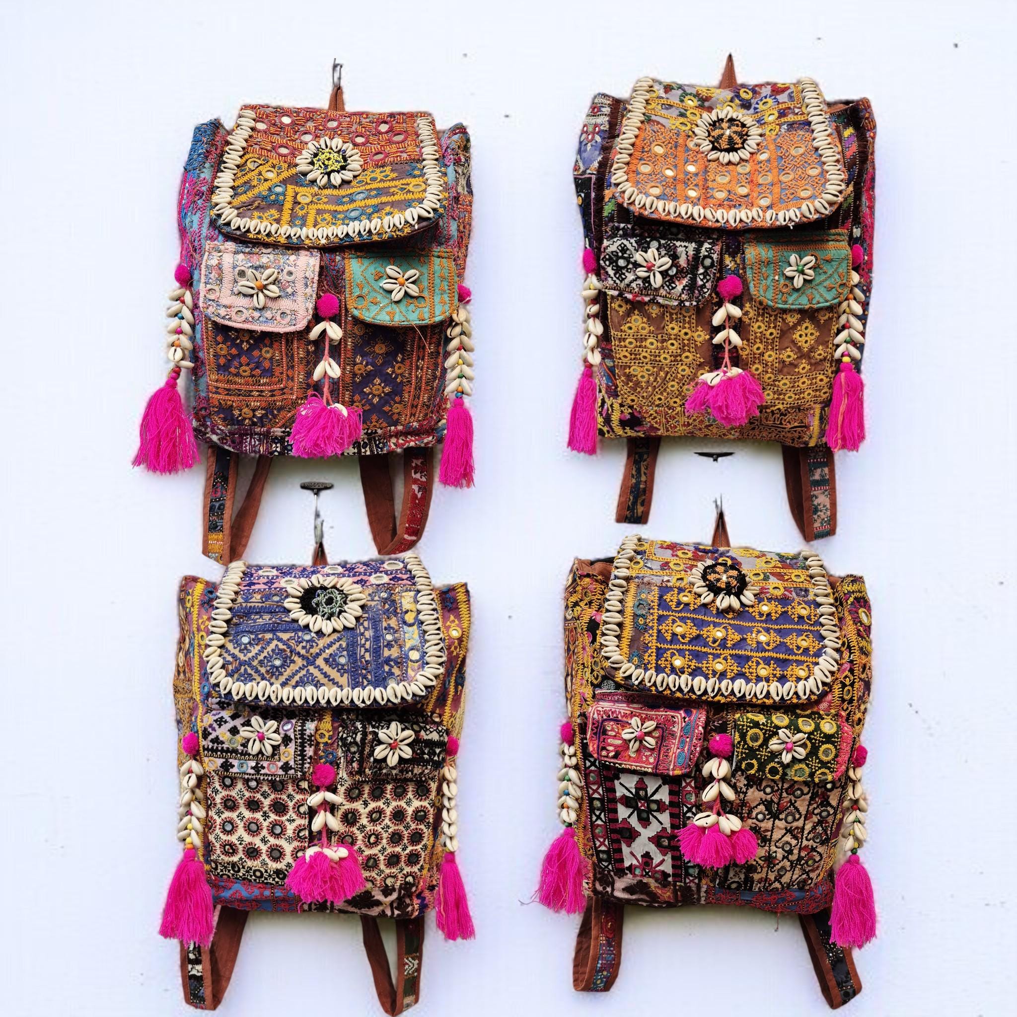 HP!??Boho Embroidered Backpack Bag!?? Boho Embroidered Canvas Backpack – Travel & Daily Use  main image 3