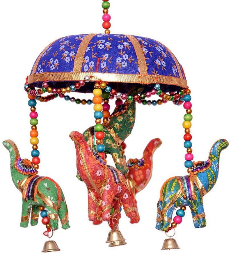 Indian Wedding Decoration Elephant windchimes Mehndi Decor Party Backdrop Door Hangings Bell Diwali Props Dholki henna haldi mehendi sangeet image 9