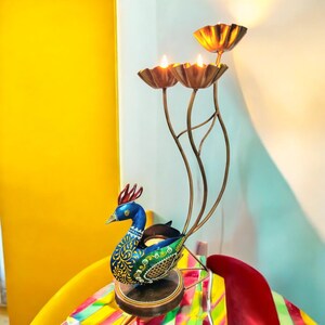 Peacock Tea Light Candle Holder Decorative Tealight Holder, Table Décor, Outdoor Décor, Candle Holder,  Entryways & Garden Decor