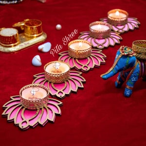 Lotus Tealight Candle Holder Festive Home Decoration Housewarming favor Wedding Gift Party Decor Diwali Tealight Candle indian wedding favor
