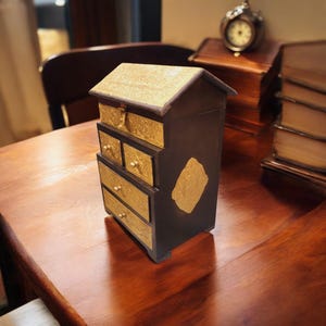 Wood and Brass Multi-Layer Drawer Style Jewelry Box, Large Capacity Jewelry Box ,Vintage Jewelry Organizer , Jewelry Box ,Gift For Women