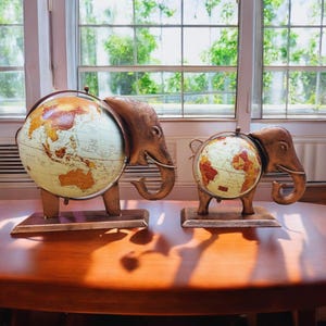 Globe indien en métal vintage fait main, décoration de table de bureau antique, artisanat en fer forgé