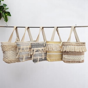 Bolsa de mano con 5 hilos de yute surtidos, bolsa de mano informal, bolsa de mano de verano, bolso de mano de fiesta, regalo de cumpleaños, bolsa de mano hecha a mano