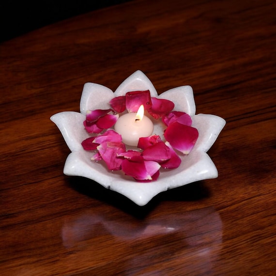 Diya Urli Decorativo A Forma Di Fiore – Ciotola In Metallo Fatta A Mano Per Candele Galleggianti, Fiori E Decorazioni Diwali - 3