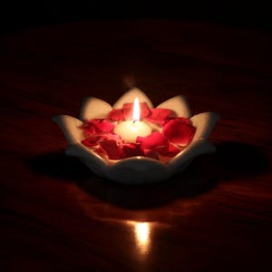 White Marble Flower Bowl: Floating Candle Centerpiece, Set of 2