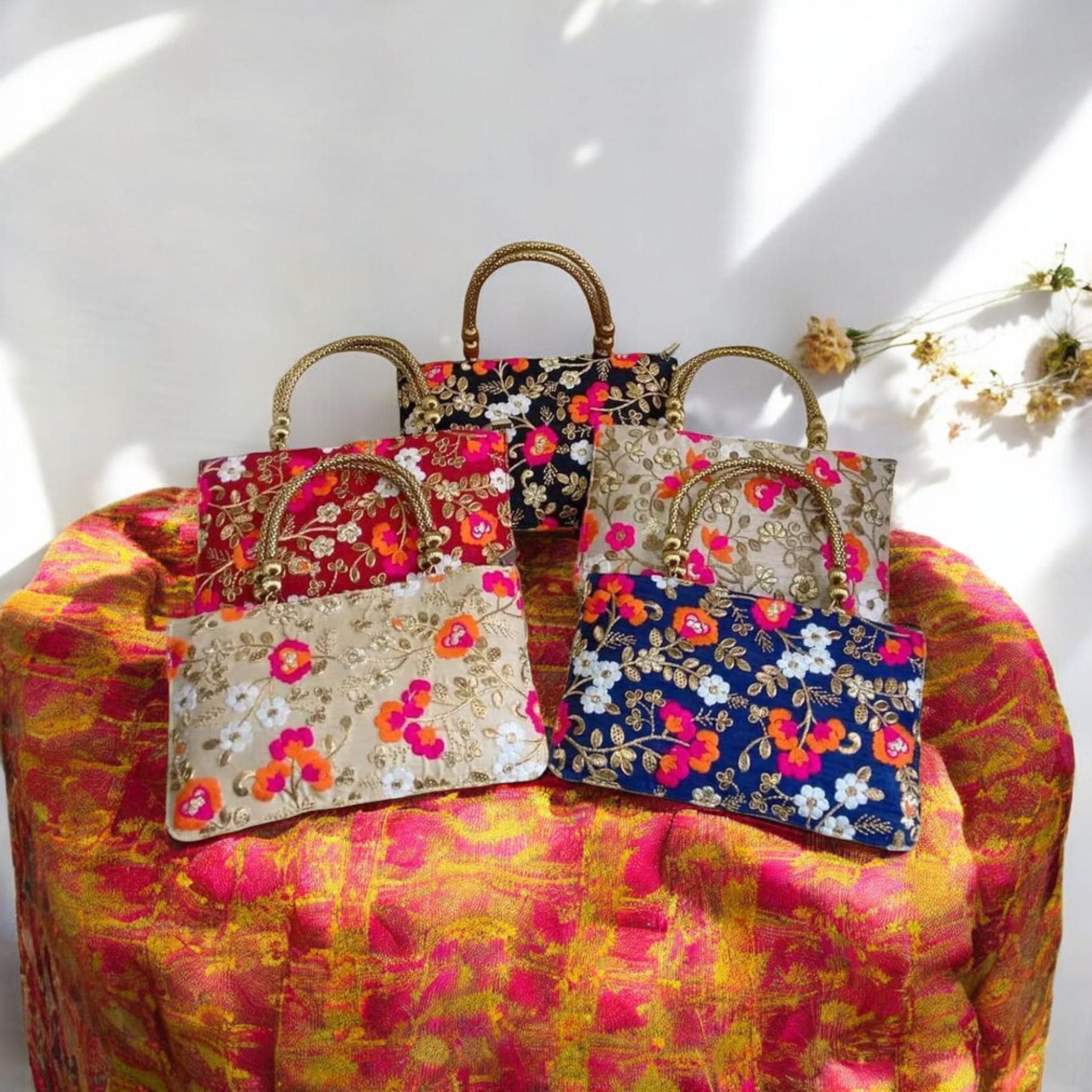 Embroidered Potli Bag: Handmade Indian Wedding Favor Purse