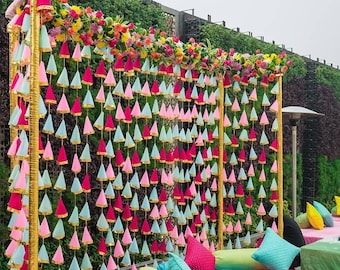 Handmade Multicolored Tassel Door Hangings: Indian Wedding Diwali Decor