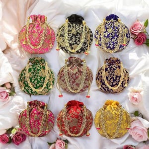 Women&#39;s Embroidered Clutch Purse Potli Bag Pouch Drawstring Bag Purse Potli Bag Pouch Wedding Favor Return Gift For Guests