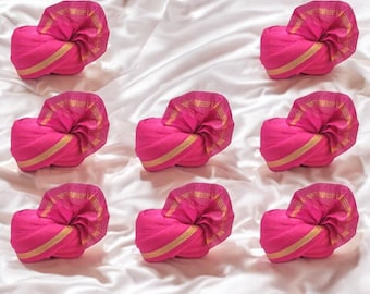 Magenta Silk Wedding Turban: Indian Baraat Safa Pagdi