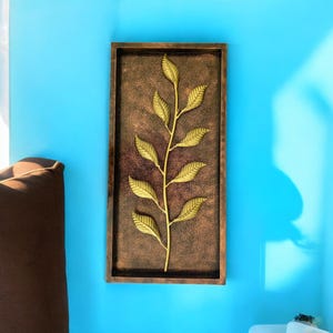Nature-Inspired Wooden Frame with Leaf Wall Decoration wall decor  wall decoration showpiece  office decor  home decor