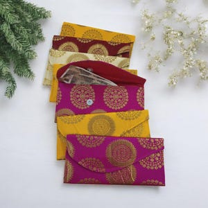 Porta soldi in busta Shagun in tessuto Rajasthani fatto a mano, idea regalo per fidanzamento/matrimonio/addio al nubilato, sacchetto regalo tradizionale