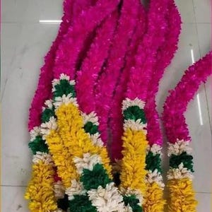 5 piedi di lunghezza Sola Wood Strings di ghirlanda di fiori indiani Decorazione indiana Mogra Blossom artificiale Carta da matrimonio Fiore di gelsomino Corkwood