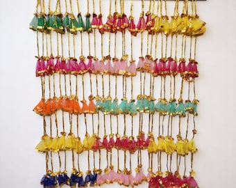Colorful Tassel Gota Flower String: Indian Party Decor