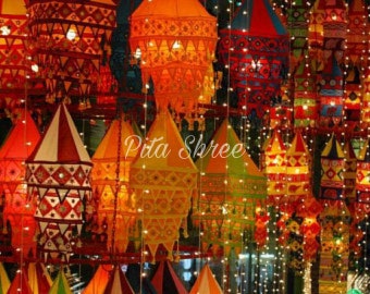 Decorative Lanterns Ethnic Ceiling Chandelier Home Decor Lampshades Fabric Lamps Christmas Traditional lamps