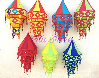 Decorative Lanterns Ethnic Ceiling Chandelier Home Decor Lampshades Fabric Lamps Christmas Traditional lamps