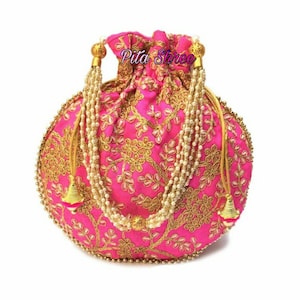 Indian Handmade Women&#39;s Embroidered Clutch Purse Potli Bag Pouch Drawstring Bag Wedding Favor Return Gift For Guests Free Ship