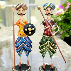 Marwadi Chowkidar (Guard) Set of Two for Home/Office Decor for Living Room/Hotel/restaurent/Home/Office/Dining/Gift