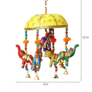 Indische Hochzeit Dekoration Elefant Windspiele Mehndi Decor Party Backdrop Türbehang Glocke Diwali Requisiten Dholki henna haldi mehendi sangeet Bild 4