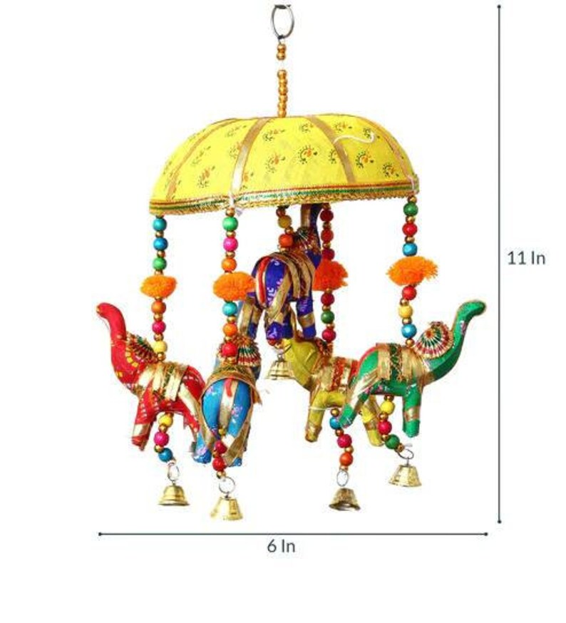 Indian Wedding Decoration Elephant windchimes Mehndi Decor Party Backdrop Door Hangings Bell Diwali Props Dholki henna haldi mehendi sangeet image 4