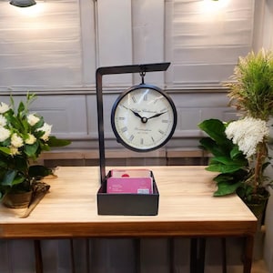 Victoria Station Double Sided Clock With Stand~ Home & Office Decor