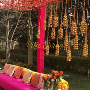 Gota Lace Garland Gota Garland Indian Wedding Decor Mehndi Decor Haldi Decoration Gota Decor Gota Patti Lace Diwali Decoration image 1