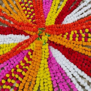 Artificial Flowers Marigold Garland Indian Garland Mehndi Decor Indian Wedding Decoration Diwali Decoration Flower Garlands