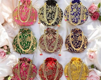Bolsa Potli bordada: bolsa de recuerdo de boda india