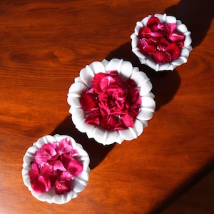 Handmade Marble Flower Bowls: Tea Light Candle Holders, Set of 3