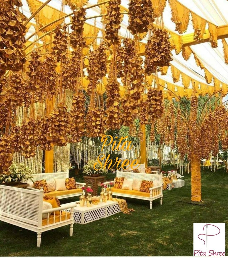 Gota Lace Garland Gota Garland Indian Wedding Decor Mehndi Decor Haldi Decoration Gota Decor Gota Patti Lace Diwali Decoration image 6