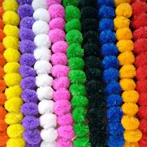 Wholesale Artificial Marigold Flower Garland Wedding Indian Event Decoration Artificial Flowers Strings Mehndi Decorations