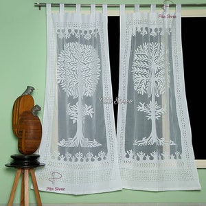 Indian Tree Of Life Curtain Indian Applique Curtains Handmade Curtains Diwali Decoration Cotton Curtains Indian Curtains Cutwork Curtains
