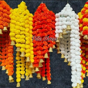 Artificial Flowers Marigold Jhumar Marigold Jhoomar Marigold Garland Indian Wedding Decor Diwali Decoration Temple Decor Haldi Decor