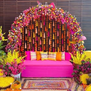 Indian Wedding Tassel Hangings: Multicolored Mehndi Decor