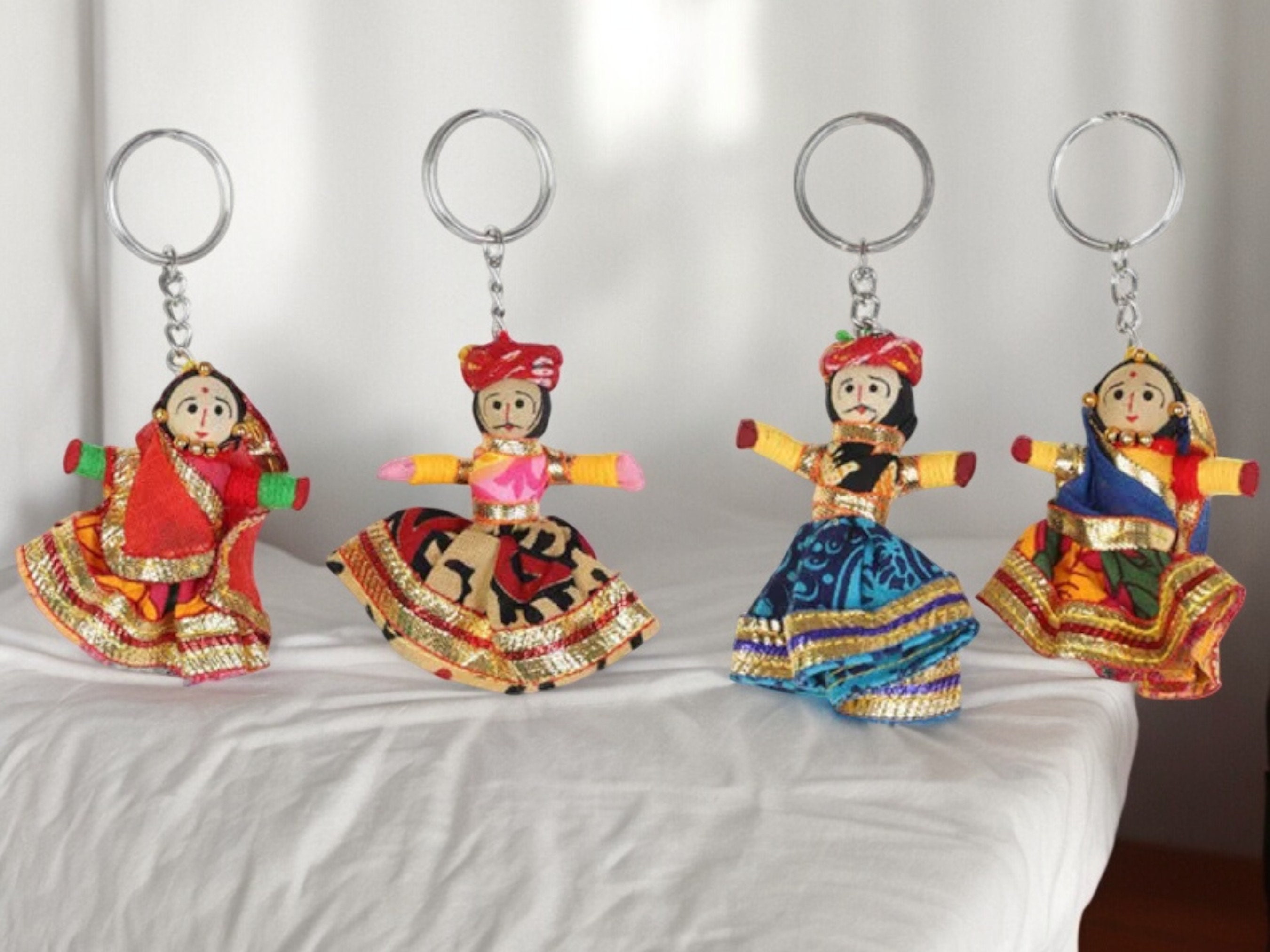 Puppet Keychains Indian Puppet Couple Keychain: Wedding Favor Souvenir - Etsy