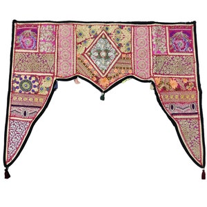 Indian Patchwork Toran Door Hanging Decor Indian Tapestry Door Toran Indian Wall Hanging Ethnic Tapestry Embroidered Wall Art Indian Toran