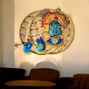 wrought iron Krishan Wall Frame ,indian figurines rajasthani wall art indian Wall decor indian handicrafts return gifts