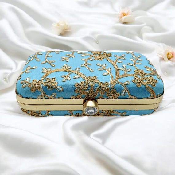 Buy Embroidered Silk Clutch Bag: Indian Wedding Party Handbag