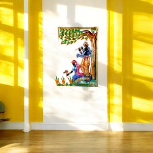 Radha Krishna Indian Metal Wall Art, Wrought Iron Metal Wall Sculpture, Wall Decor Home Decor Gifts, Metal Wall Art, Craftsman Metalwork