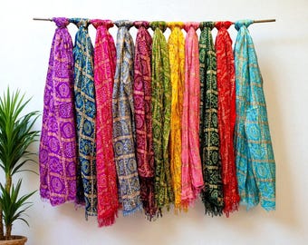 Silk Bandhani Dupatta: Chinon Scarf, Indian Party Wear