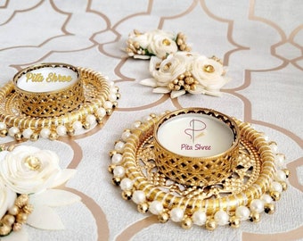 Round Tea Light Candle Holder: Indian Diwali Festive Decor