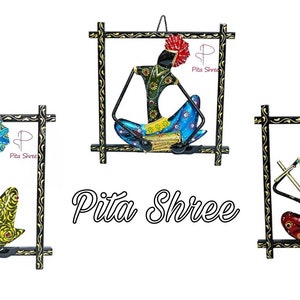 Metal Wall Art Frame Wrought Iron Handmade Rajasthani Musician Set Metal wall Hanging Wall Decor