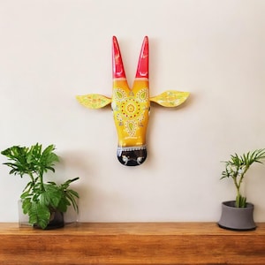 Hand-Painted Cow Head, Bull Head,  – Rustic Wall Art for Home, Office & Living Room Nandi Good luck, Fortune cow head, Entrance way